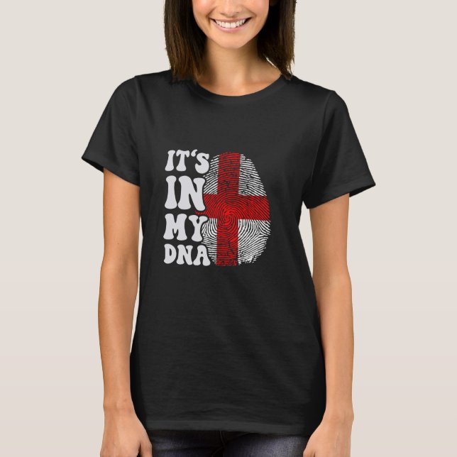 T-shirt C'est drôle dans mon ADN drapeau de Géorgie Emprei (Devant)