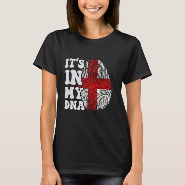 T-shirt C'est drôle dans mon ADN drapeau de Géorgie Emprei (Devant)