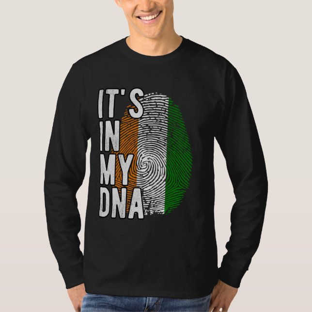 T-shirt C'est drôle dans mon ADN drapeau de la Côte d Ivoi (Devant)