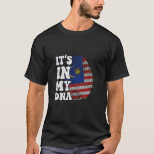 T-shirt C'est drôle dans mon ADN drapeau de Malaisie empre