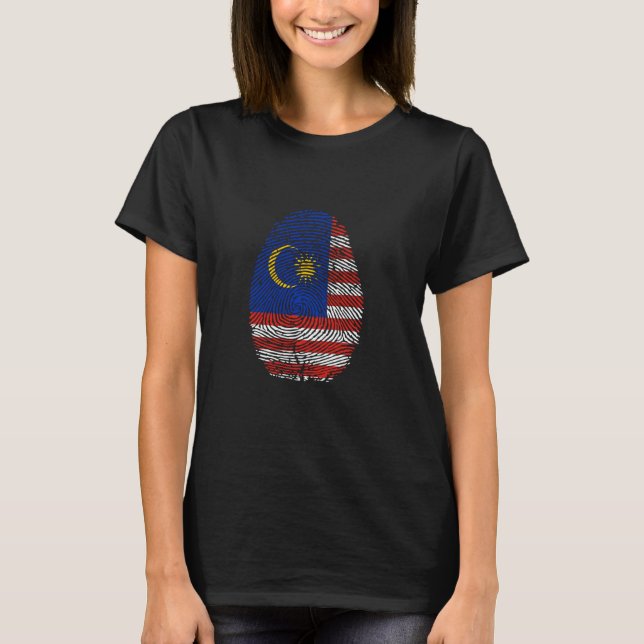 T-shirt C'est drôle dans mon ADN drapeau de Malaisie empre (Devant)