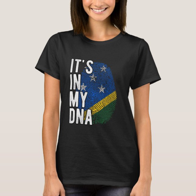 T-shirt C'est drôle dans mon ADN drapeau des Îles Salomon (Devant)