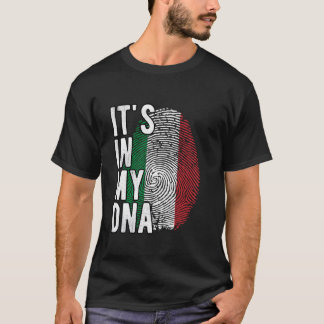 T-shirt C'est drôle dans mon ADN drapeau Italie empreintes