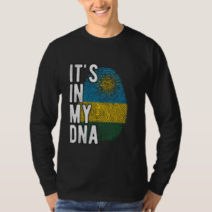 T-shirt C'est drôle dans mon ADN drapeau rwandais Empreint