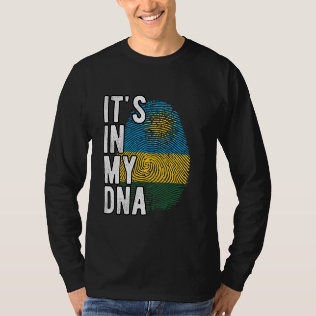 T-shirt C'est drôle dans mon ADN drapeau rwandais Empreint (Devant)