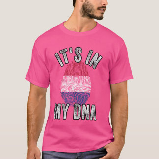 T-shirt C'est drôle dans mon ADN Pays-Bas drapeau Empreint