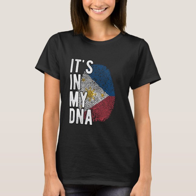 T-shirt C'est drôle dans mon ADN Philippines drapeau Empre (Devant)