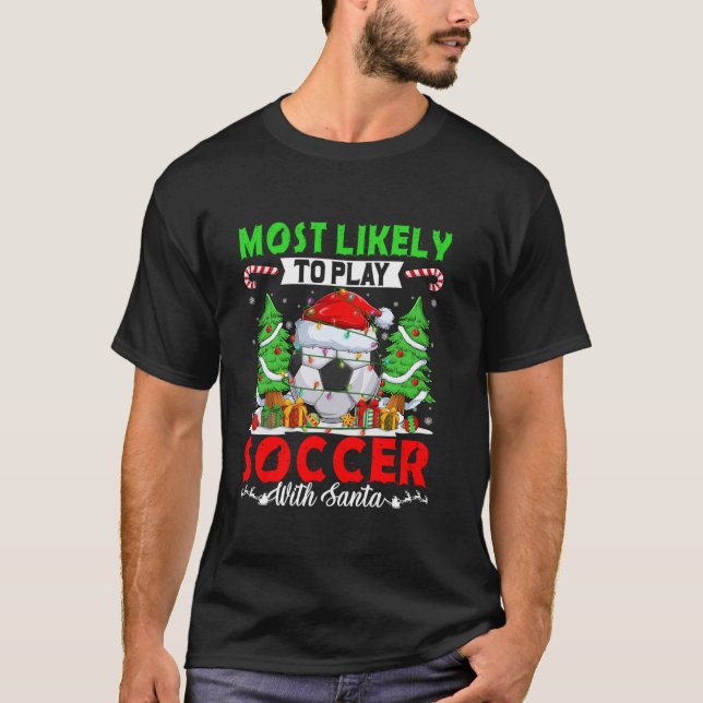 T-shirt C'Est Drôle De Jouer Au Football Avec Père Noël Ch (Devant)