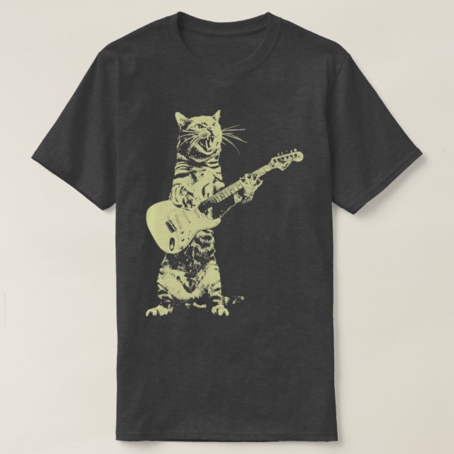 T-shirt C'est drôle de jouer de la guitare (Design devant)