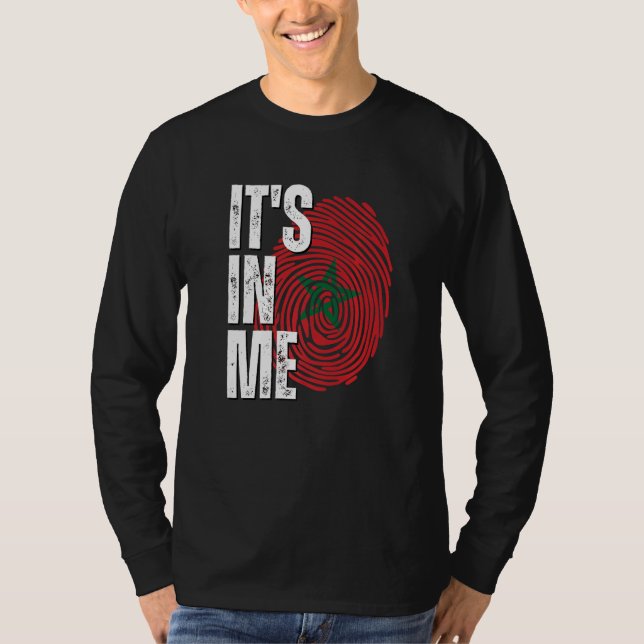 T-shirt C'est en moi Maroc Drapeau Empreinte digitale Patr (Devant)
