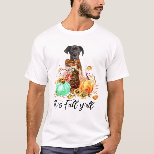 T-shirt C'est Fall Y'all - Grands Amoureux de les chiens D (Devant)