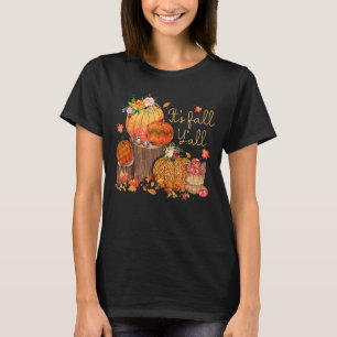 T-shirt C'est Fall Y'all Leopard Citrouille Autumn Vibes M