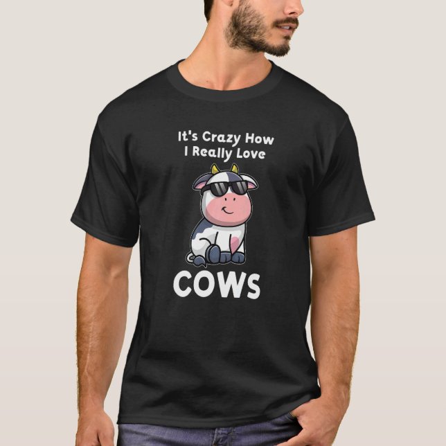 T-shirt C'est fou comme j'aime vraiment les vaches l'éleva (Devant)