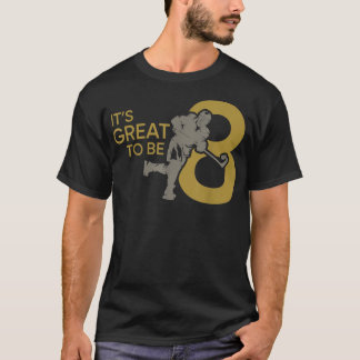 T-shirt C'est génial d'être huit garçons Hockey 8e anniver