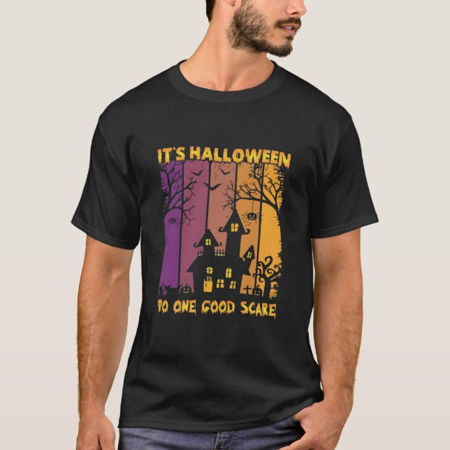 T-shirt C'est Halloween à une bonne peur (Devant)