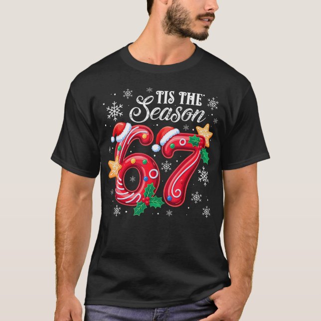 T-shirt C'est la saison 67 Six Seven Noël Brainrot Mem (Devant)
