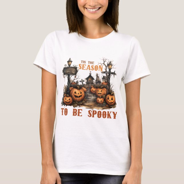T-shirt C'est La saison à être Éffrayante (Devant)