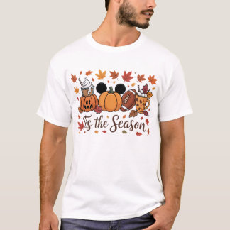 T-shirt C'Est La Saison Automne Citrouille Coffee Football
