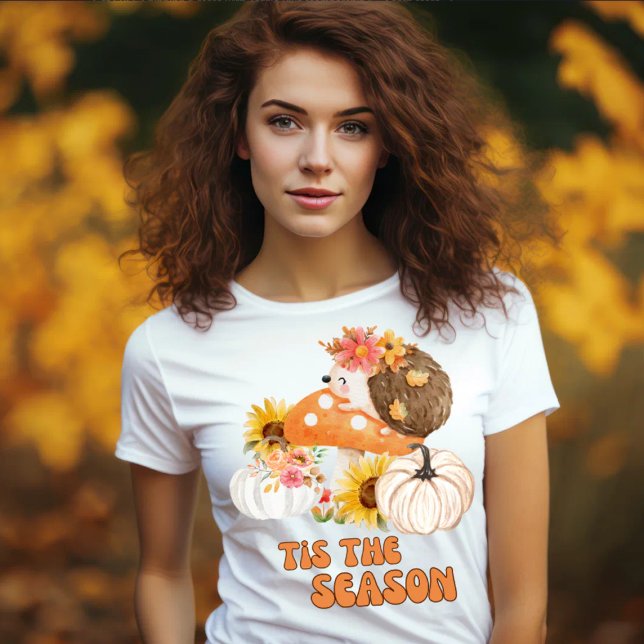 T-shirt C'est la saison automne Citrouille Floral automne (Créateur téléchargé)
