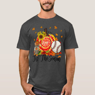 T-shirt C'Est La Saison Baseball Chemise Orange Tie Dye Pu