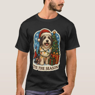 T-shirt C'est la saison Bearded Collie Joyeux Noël