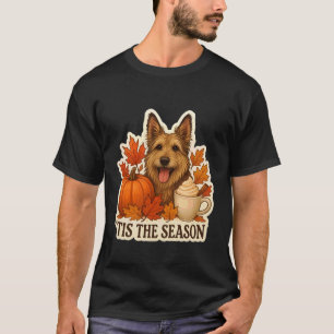 T-shirt C'est la saison Berger Picard Chien Automne Pumpki