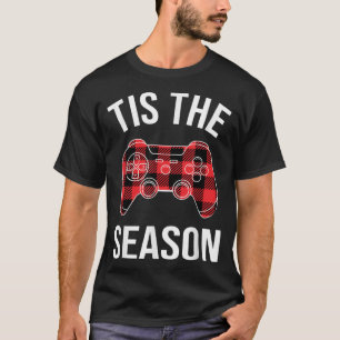 T-shirt C'Est La Saison Buffalo Plaid Vidéo Jeu Noël