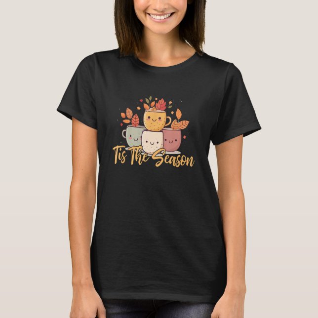 T-shirt C'Est La Saison Café Citrouille Spice Femme Automn (Devant)