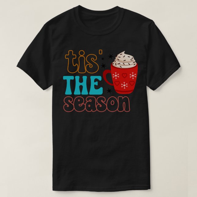 T-shirt C'est la saison chaude chocolat rétro (Design devant)