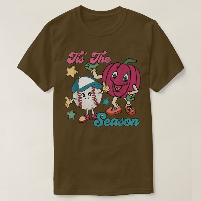 T-shirt C'Est La Saison Citrouille De Baseball Automne Hal (Design devant)