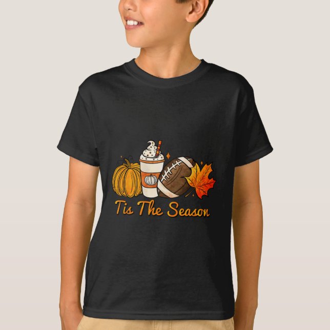 T-shirt C'Est La Saison Citrouille Leaf Latte Fall Thanksg (Devant)