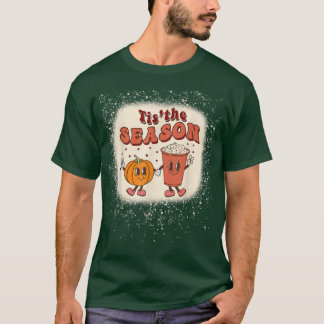 T-shirt C'Est La Saison Citrouille Spice Coffee Bleached