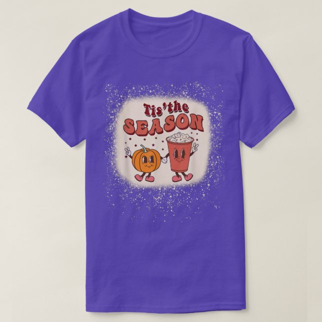 T-shirt C'Est La Saison Citrouille Spice Coffee Bleached  (Design devant)