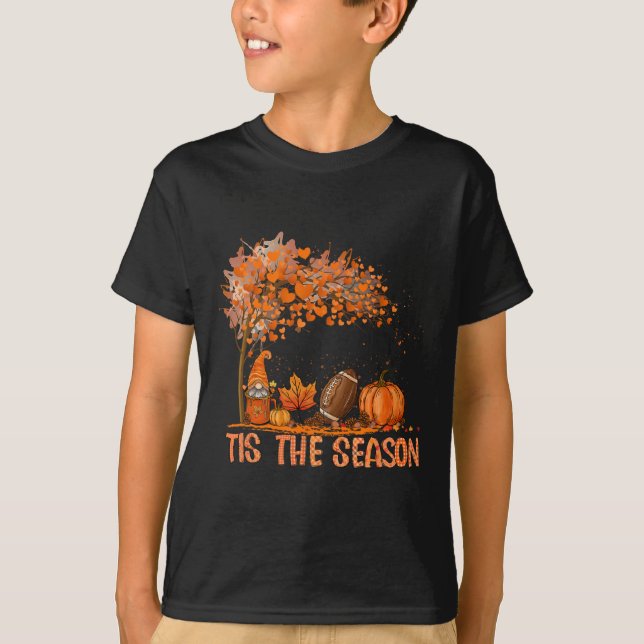 T-shirt C'Est La Saison Citrouille Spice Football Leaves A (Devant)