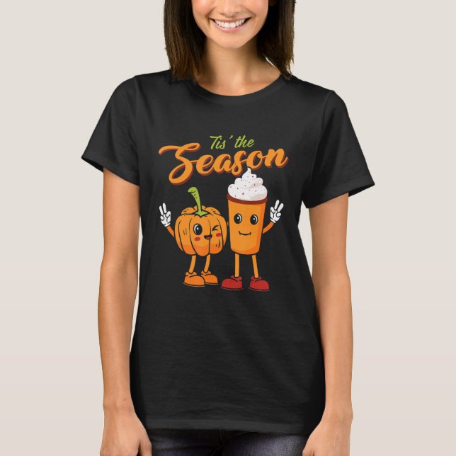 T-shirt C'Est La Saison Citrouille Spice Retro Fall Vibes  (Devant)
