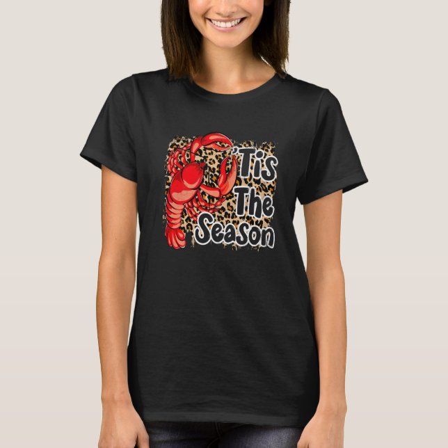 T-shirt C'Est La Saison Crawfish Leopard Mardi Gras Carniv (Devant)
