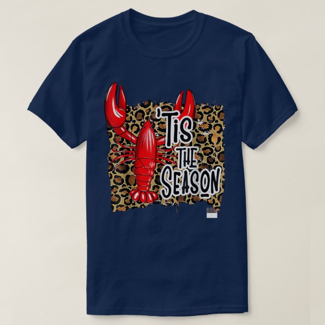 T-shirt C'Est La Saison Crawfish Leopard Mardi Gras carniv (Design devant)