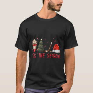 T-shirt C'est la saison de hockey Café Noël arbre hockey s