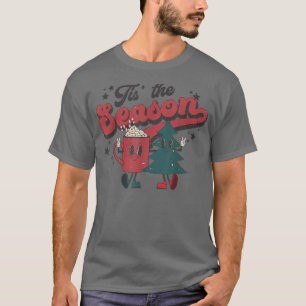 T-shirt C'est la saison de Noël chocolat chaud rétro Xmas