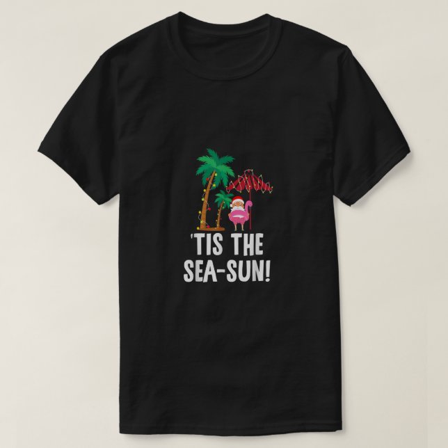 T-shirt C'est la saison de Noël tropical Sea-Sun Père Noël (Design devant)