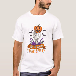 T-shirt C'est la saison d'être une main de squelette effra