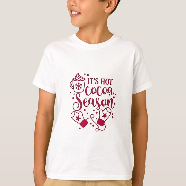 T-shirt C'est la saison du chocolat chaud Cacoa Noël  (Devant)