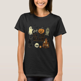T-shirt C'est la saison fantôme Halloween Citrouille Ambia