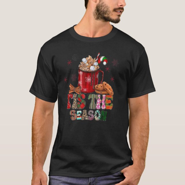 T-shirt C'Est La Saison Gingerbread Homme Retro Noël (Devant)