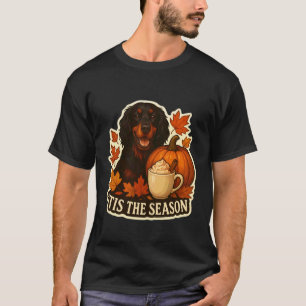 T-shirt C'est la saison Gordon Setter Chien Automne Pumpki