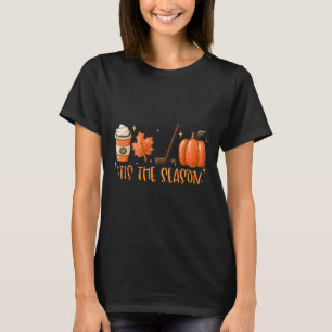 T-shirt C'est la saison Hockey Latte Feuilles Bonjour citr