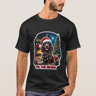 T-shirt C'est la saison Irish Water Spaniel Chien Noël M