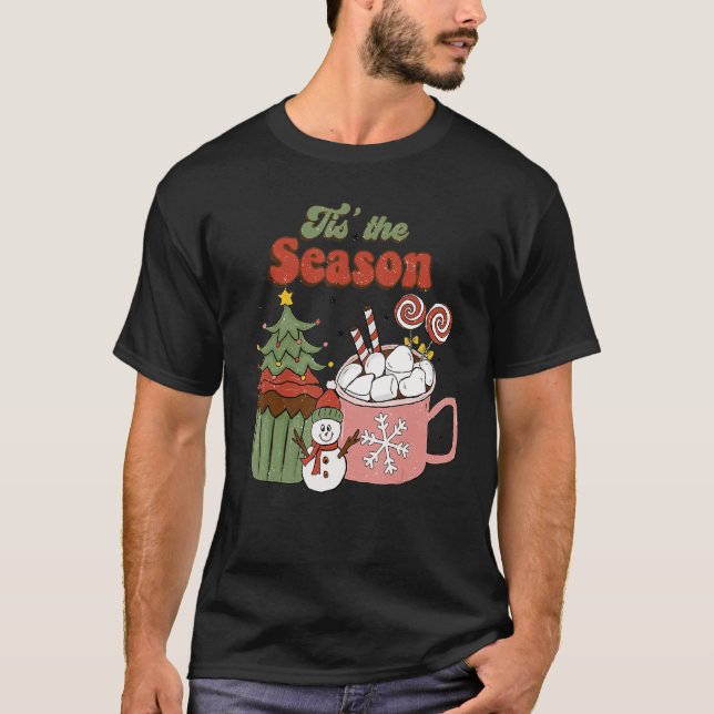 T-shirt C'Est La Saison Noël Chaud cacao Gingerbread Coo (Devant)