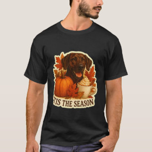 T-shirt C'est la saison Plott Hound Chien Automne Pumpkin