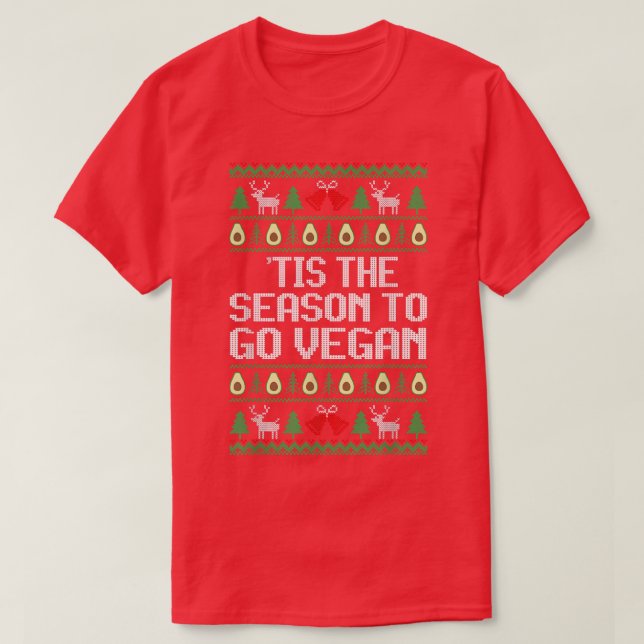 T-shirt 'C'Est La Saison Pour Aller Vegan Drôle Xmas Vegan (Design devant)